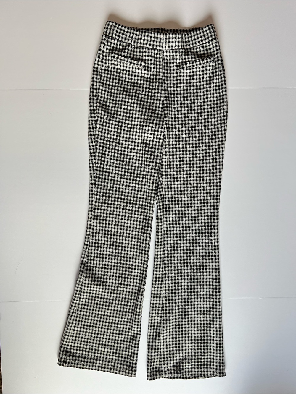 Sincerely Jules Black & White Gingham Boot-Cut Pants